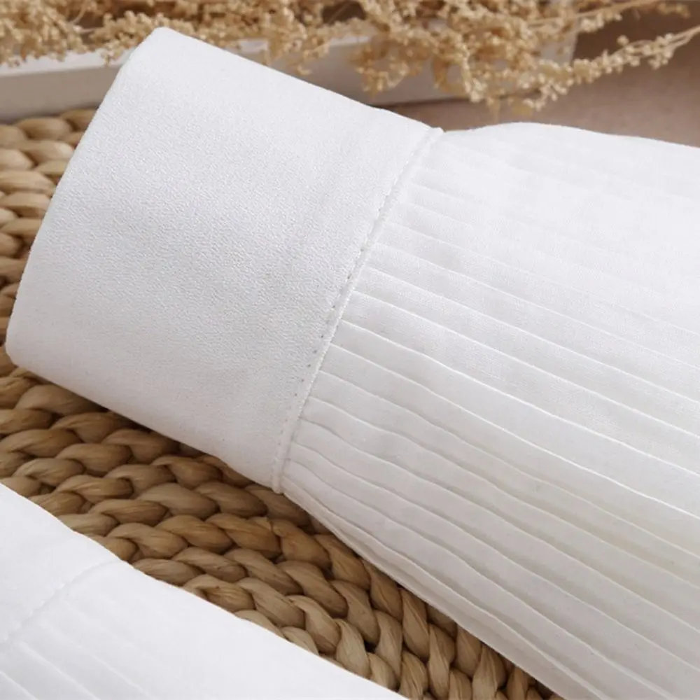 Sweet Ruffles Pleated Fake Sleeves Chiffon Detachable Cuffs Fake Flared Sleeves Ruched Wristband Fake Cuffs Sweater Decorative