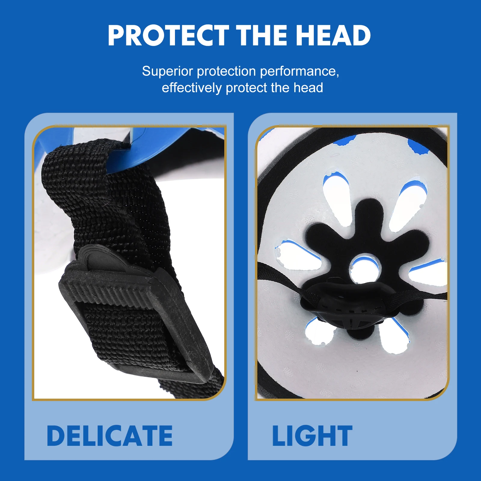 

1 Pcs Blue Children's Bike Helmet With Adjustable Strap For Outdoor Sports Safety