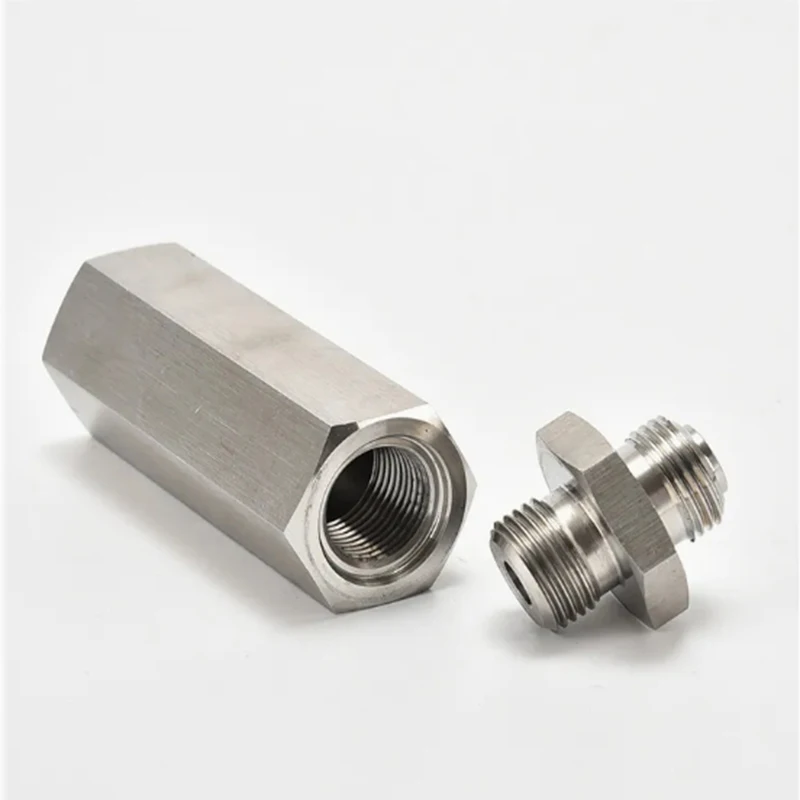 

Custom Precision Size Hexagonal tube with internal thread and hexagonal joint with external thread.