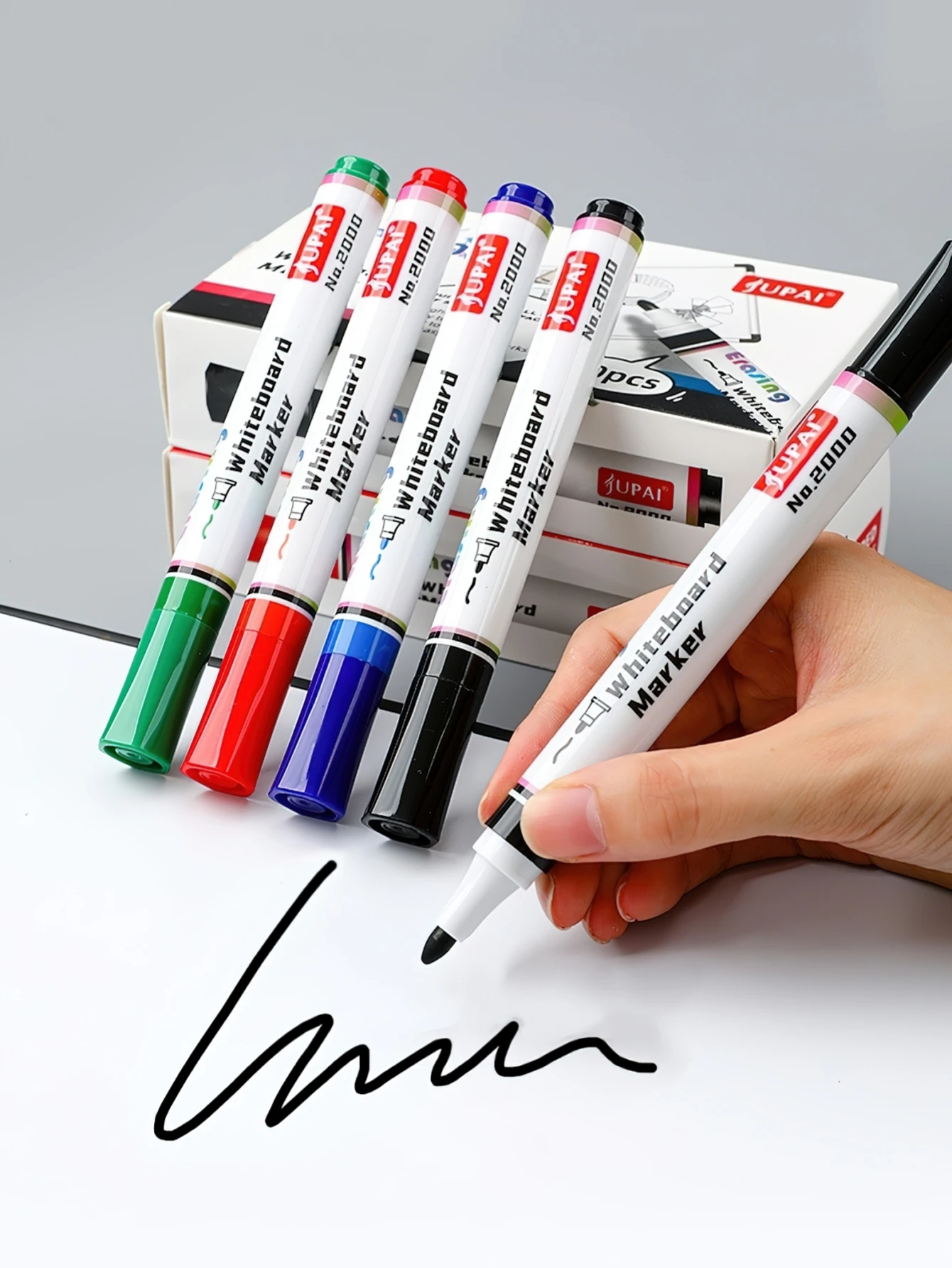 1/4/10 Stück löschbare Whiteboard-Marker, 4 Farben, Rot, Blau, Grün, Schwarz, wasserbasierte Stifte für Unterricht, Schreiben, Büro, F7932 – Detail 11