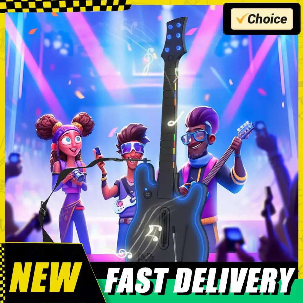 

Wireless Guitar Controller with Strap & Wireless Dongle Console Remote Joystick for PS3 PS4 PC Guitar Hero Clone Hero Rock Band