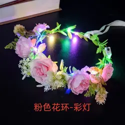 Boho Beach Holiday Wreath Headband Artificial Flower Crown Garland Wedding Headpiece