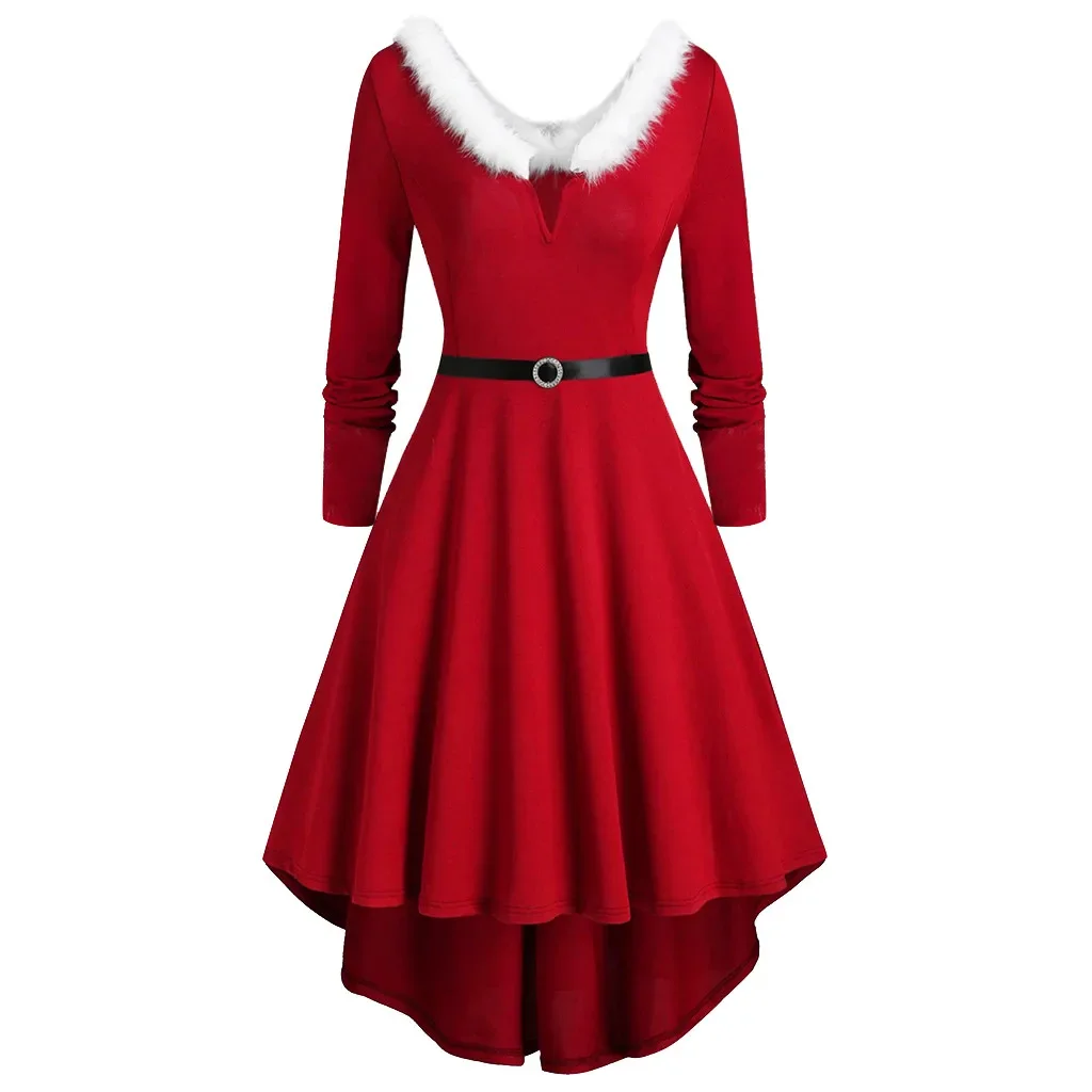 

Christmas Swing Dress Adult Costume Fancy Dress Retro Xmas Red Clothing Xmas Dresses Women Evening Party Vestidos Winter Dresses
