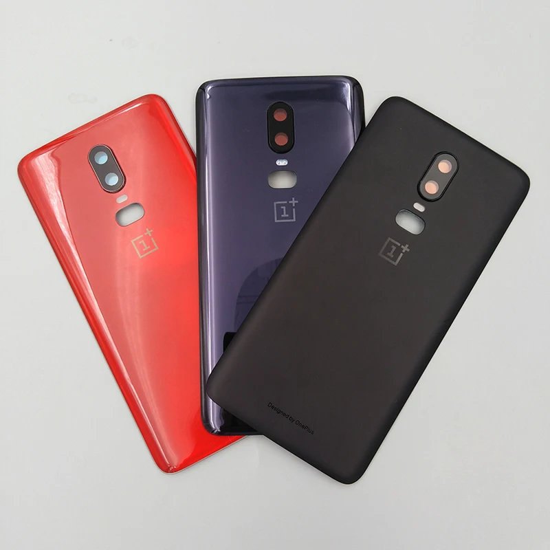 Задняя крышка аккумулятора для Oneplus 6, стеклянная задняя дверь, чехол, запасные части для One Plus 1 + 6 A6000 A6003 и объектив камеры