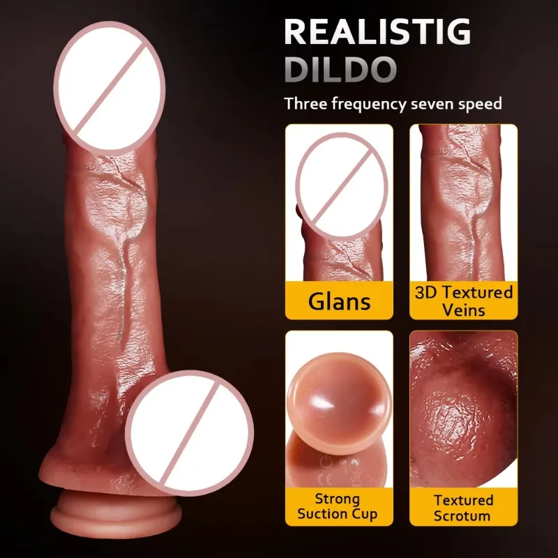 Skin-Feeling Vibrator Dildo with Suction Cup for Anal & Vaginal Stimulation Realistic Dick Penis Clitoral Stimulator Sex Toy