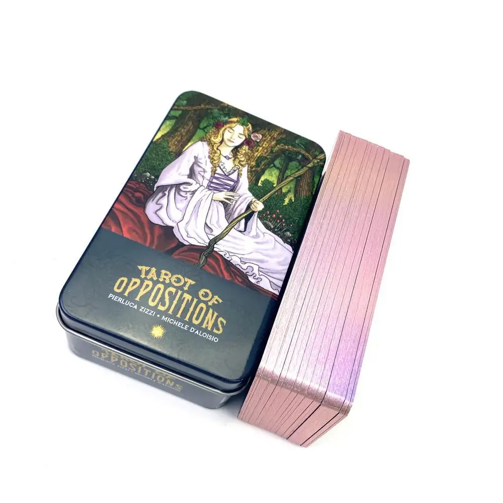 

Pink Gilded Edition Tarot Of Oppositions Cards Divination Deck With Paper Guidebook English Classical Board Games