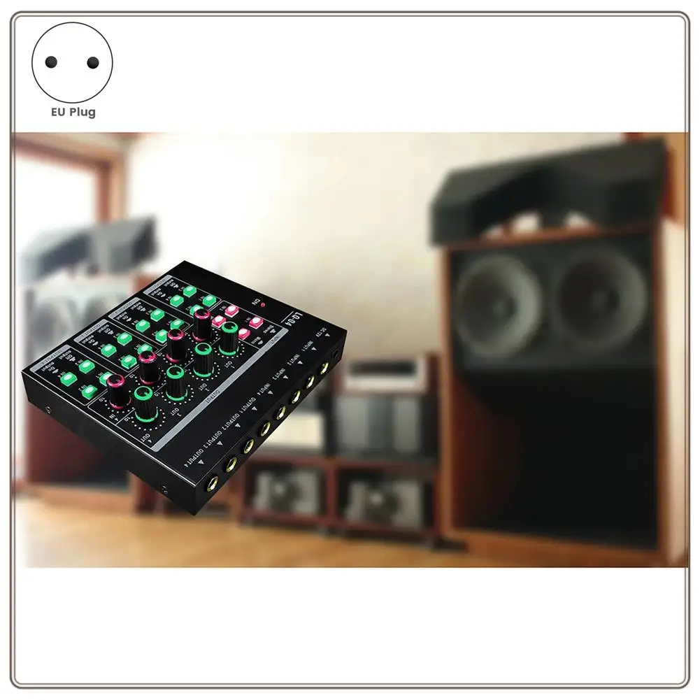 

Reliable-GAX-LQ04 4-Channel Mixer 4-Channel Headphone Amplifier Sound Card Mixer Recording Interface With Dj Mixer Audio EU-Plug