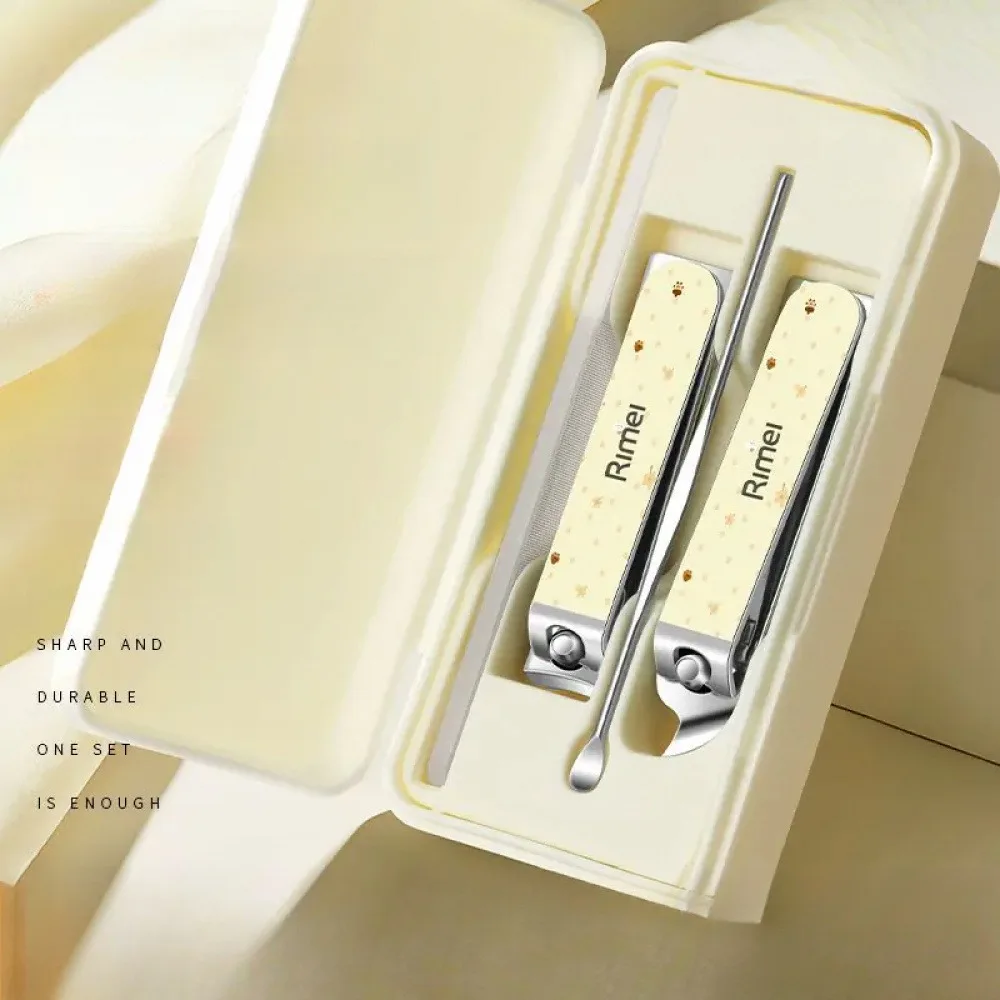 Nail Clipper Set for Home Use, Slant Mouth Stainless Steel Nail Clippers, Anti Splashing Nail Clippers, Ear Digging Spoon