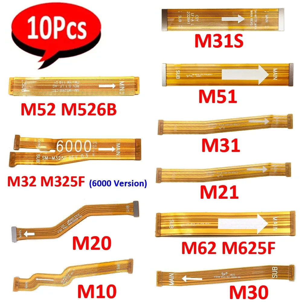 

10Pcs，Motherboard FPC Main Board Connector Flex Cable Part For Samsung M52 M53 M54 5G M62 M32 M21 M31 M31S M51 M10 M20 M30 M34