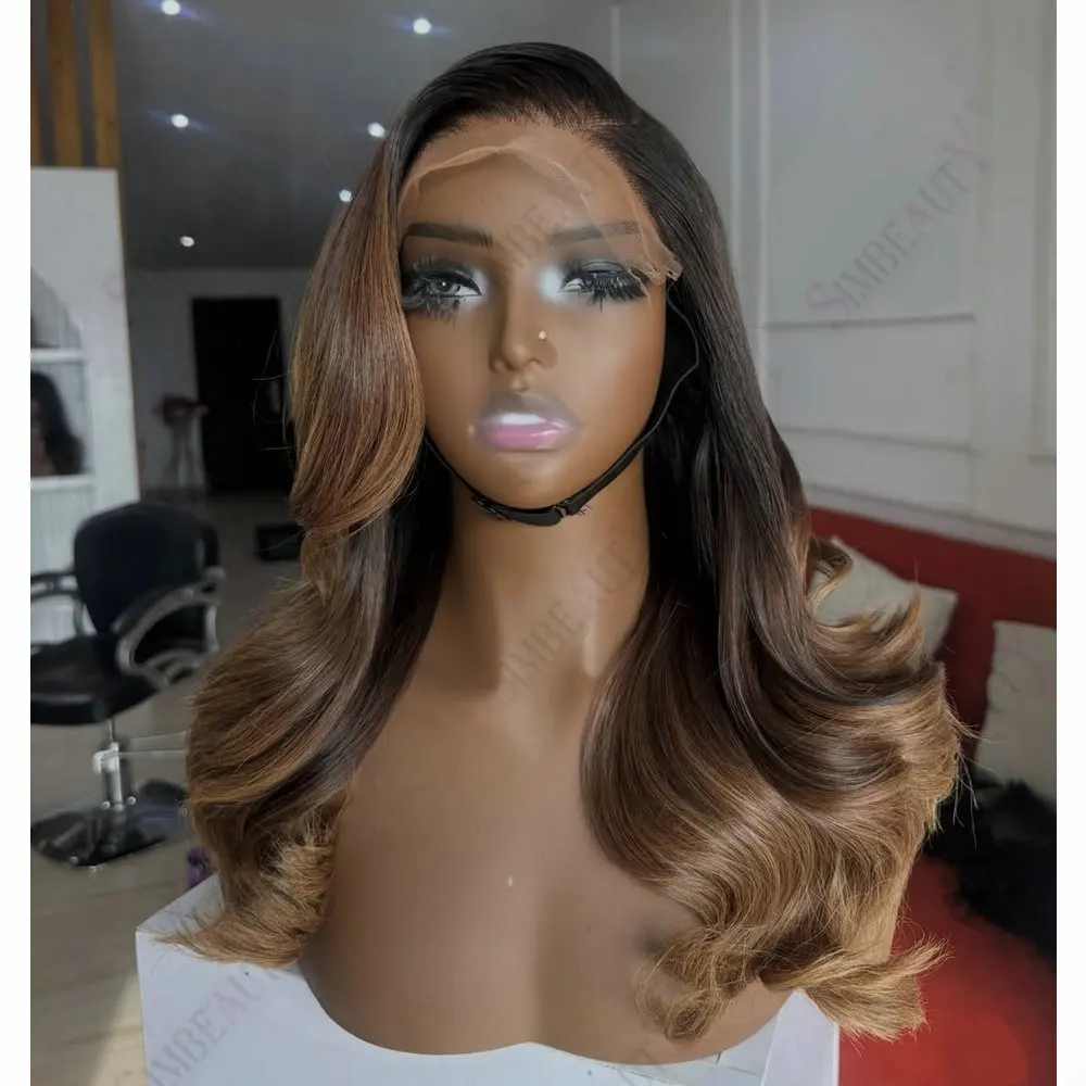 

Natural Loose Curl Balayage Light Brown 13x6Lace Front Wig Human Hair for Women Free Part Glueless 360Lace Frontal/Full Lace Wig
