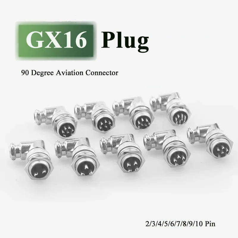 GX16 Solder Connector Elbow Male Female 90 Degree Angle 2Pin /3Pin /4/5/6/7/8/9/10 Pin Right Angle M16 Aviation Plug Socket