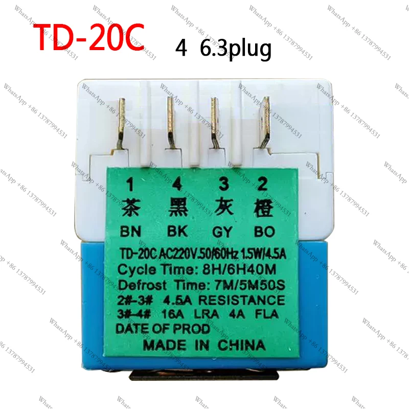 TD-20C Suitable for refrigerator defrosting timer, defrosting temperature control timer 220V  50/60Hz