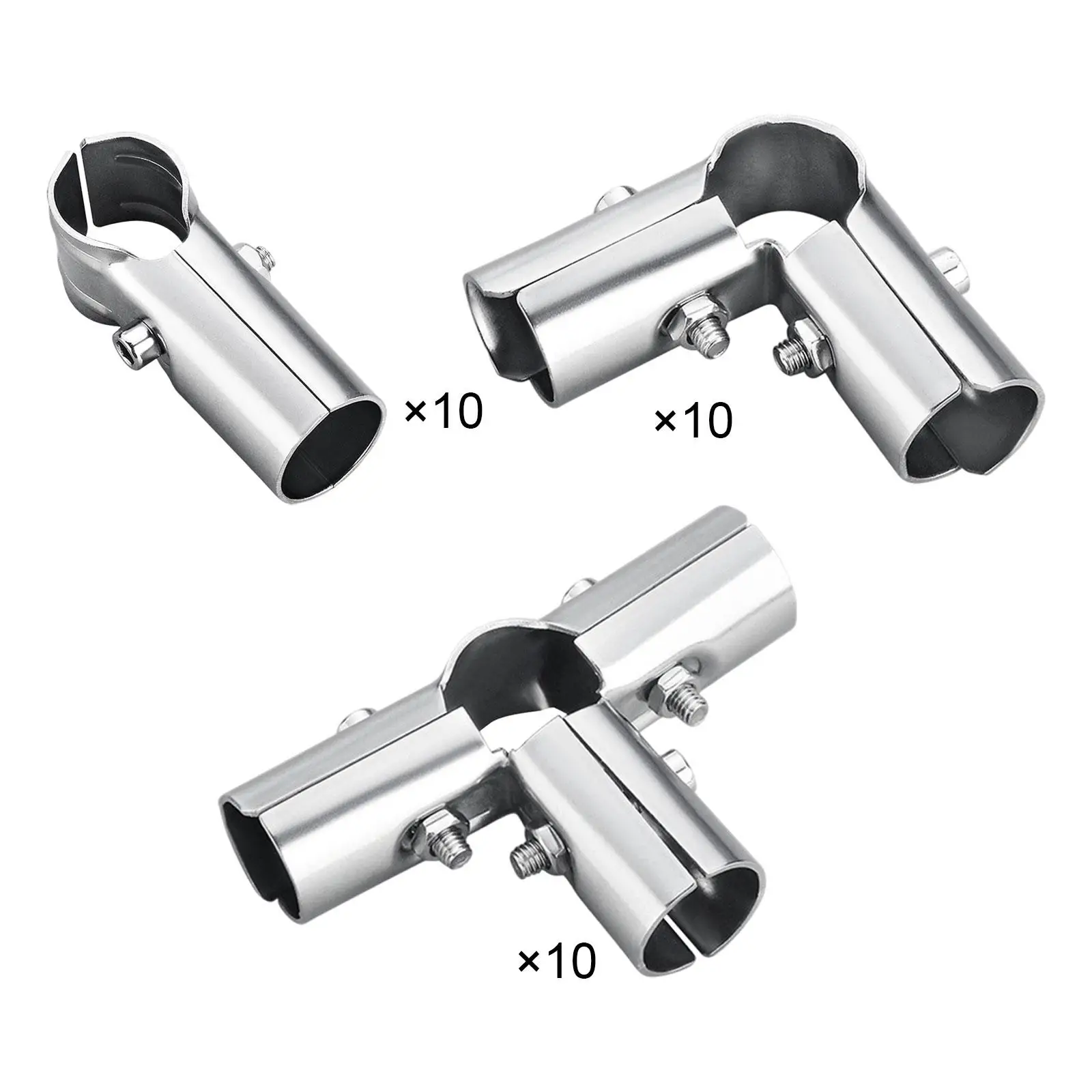 Imagem -02 - Conector de Tubo de Encaixe de Tubulação Redonda para Armários Racks de Secagem Conexão de Estufa 25 mm de Diâmetro 10 Pcs Aço Inoxidável