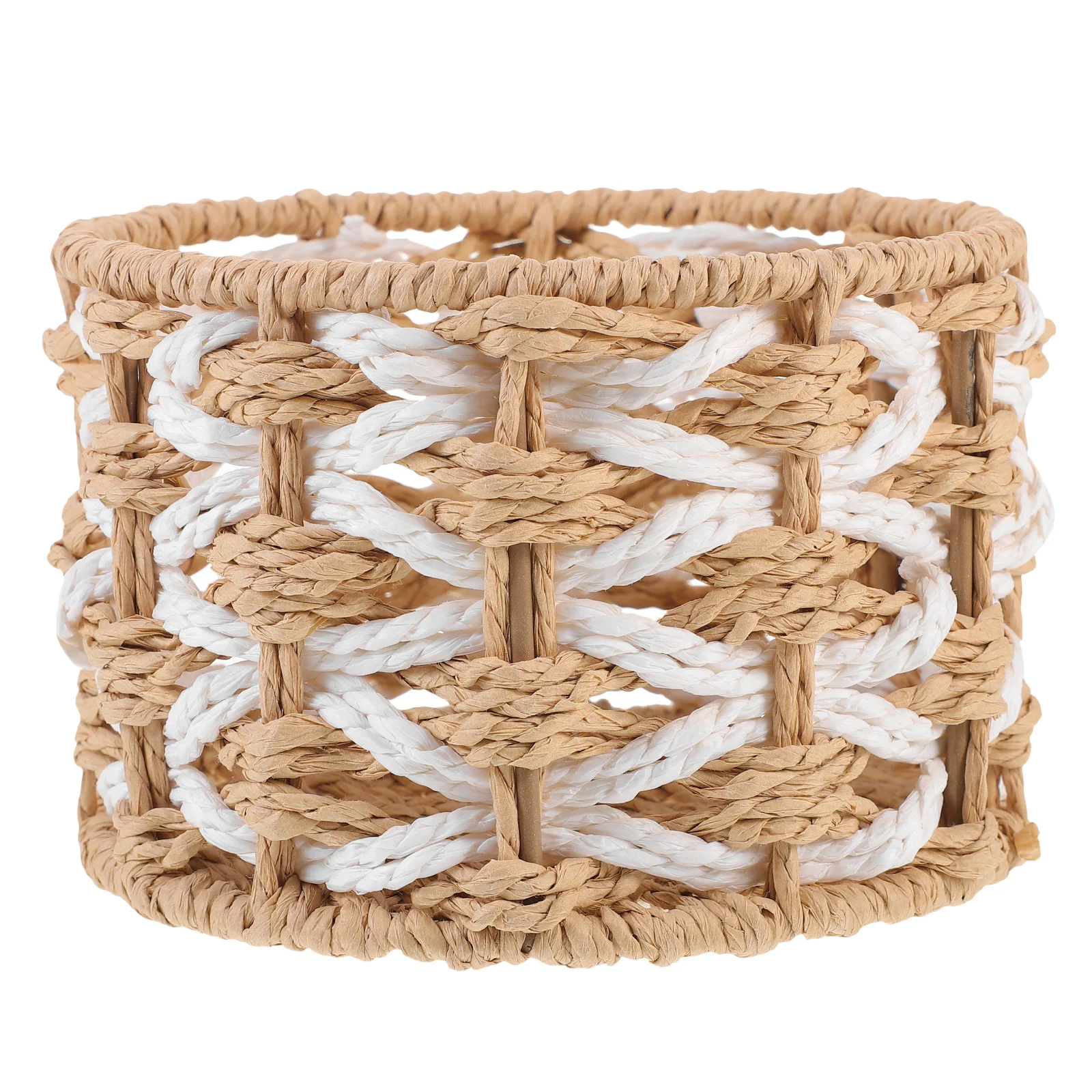 

Woven Basket Desktop Organizer Decorative Storage Box for Sundries Cosmetics Stationery Keys Practical Use Desktop Woven Basket