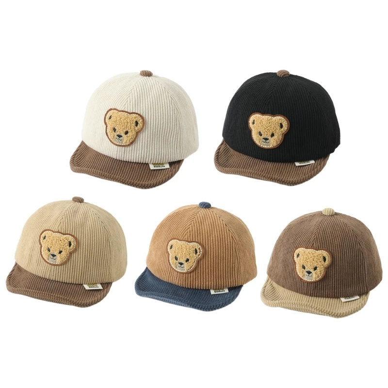 

RIRI Cartoon Curved Brim Hat Baseball Hat Baby Peaked Embroidered Bear Hat