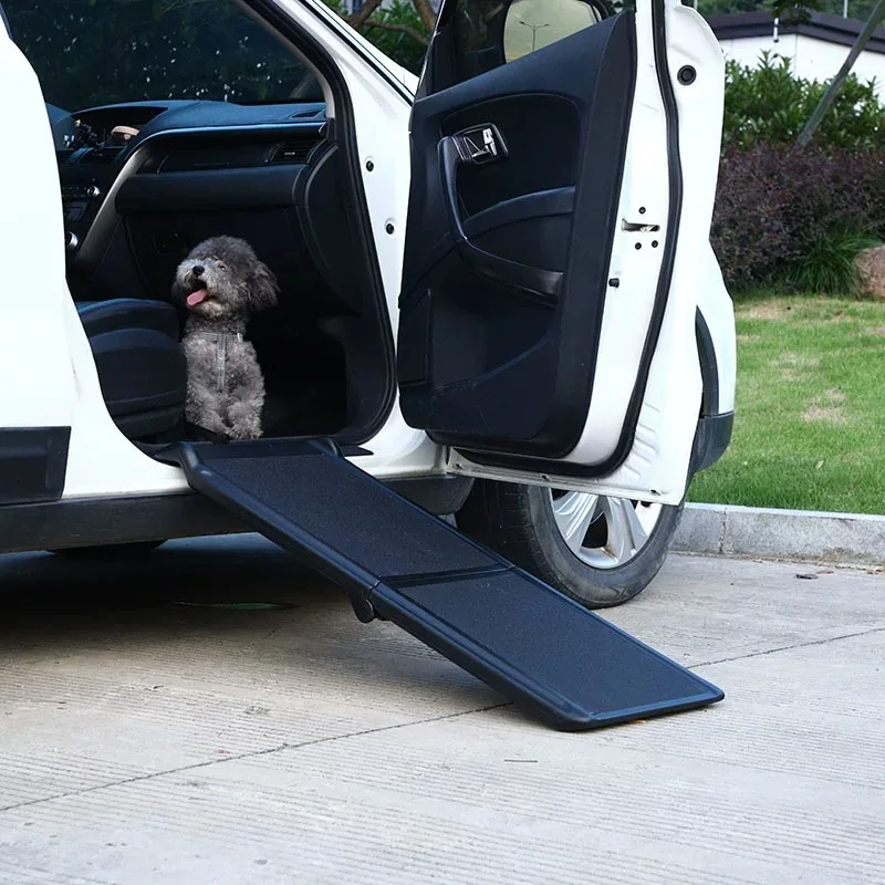 Folding Climbing Ramp for Large Dogs Portable Car Ramp Anti Slip Pet Stairs for SUV Trunk PP Foldable Dog Ladder