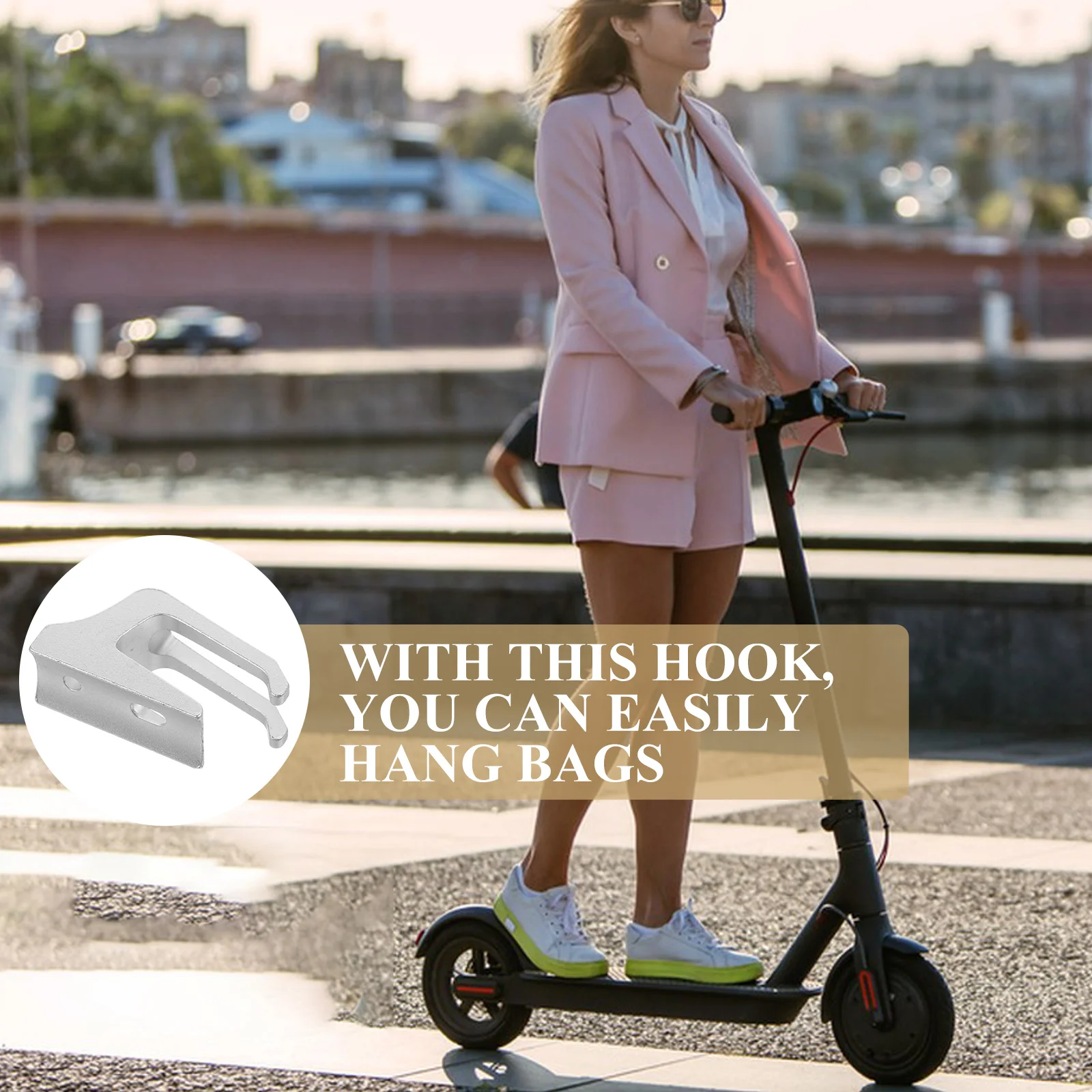 

Heavy Duty Electric Front Hanger Alloy Metal Double Hook For Bag Carrying Compatible With Xiaomi M365 1S