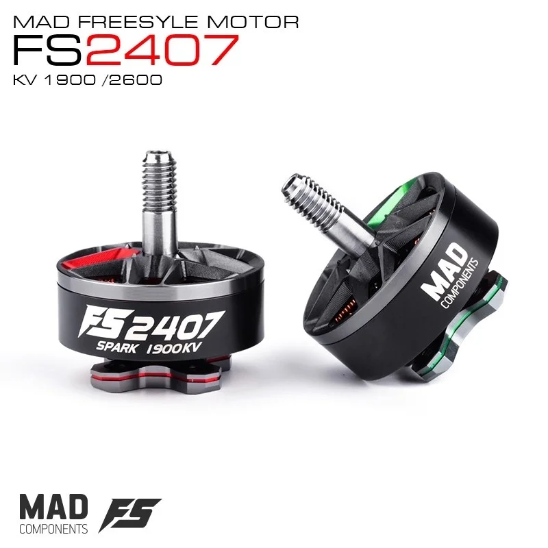

MAD 1900kv 2600kv 4-6S FPV Drone Brushless Motor Uniaxial BSC FS2407 with Pull Force 1952g
