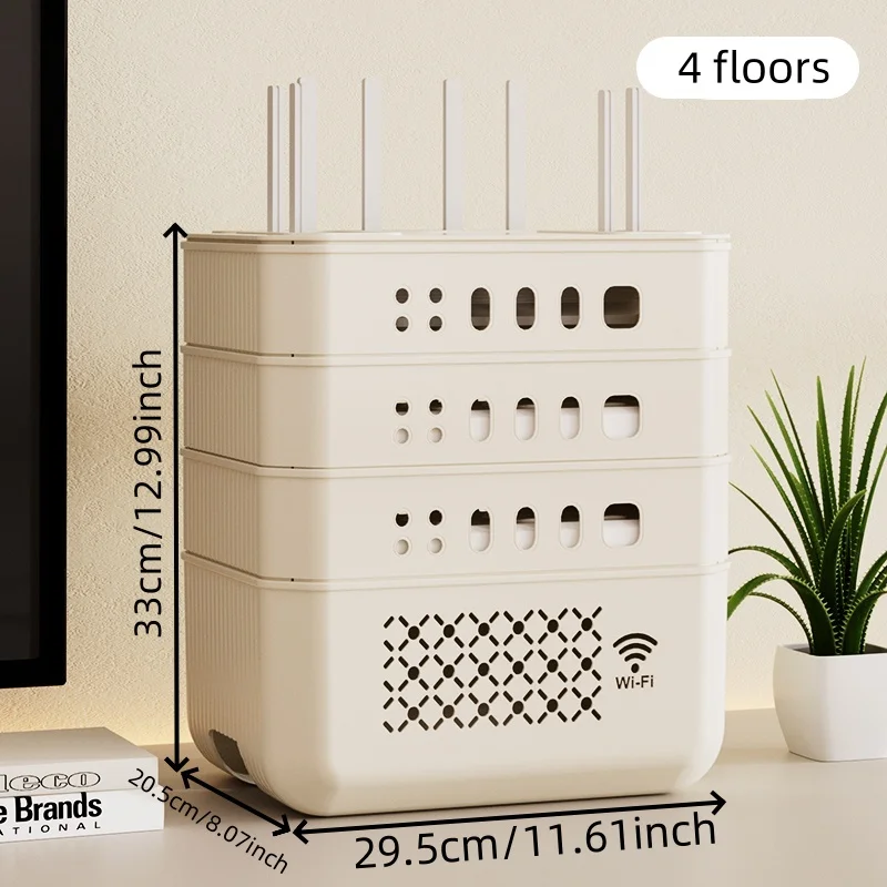 New 4-layer WiFi Plug Protection Box Detachable Multi-layer Storage Box Storage Rack Suitable For Living Room And Bedroom Storag
