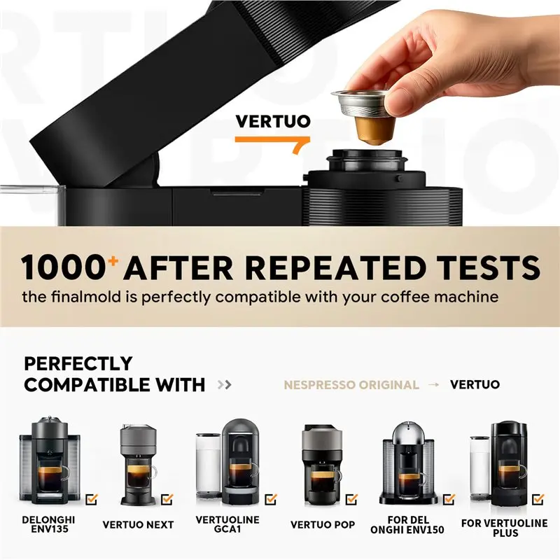 WORTHOWN-Reusable Coffee Capsule Adapter For Nespresso Vertuo For Nespresso Vertuoline Next Converts To Vertuo Pods Compatib