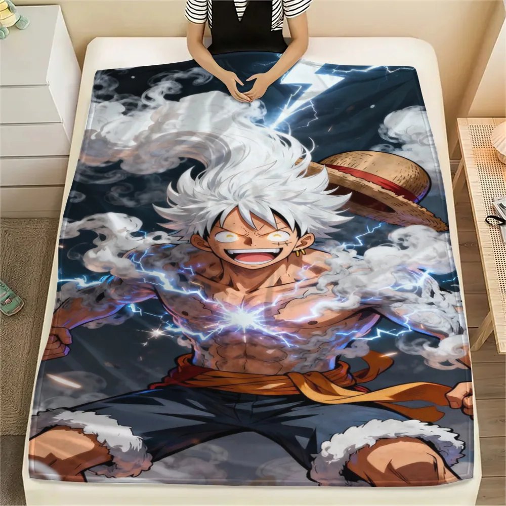 Luffy Relaxation Essential Flannel Blanket, Stylish Print Blanket Suitable for Indoor Use and Picnic Travel.-TING