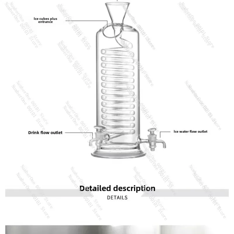 Quick Cold Brew Pot Glass Tube Ice Brew Coffee Tea Pot Summer Iced Teapot