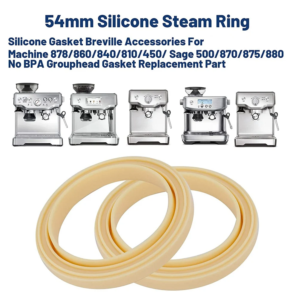 54mm Silicone Steam Ring, 2Pcs Gasket Accessories for Breville Espresso Machine 878/870/860/840/810/500/450