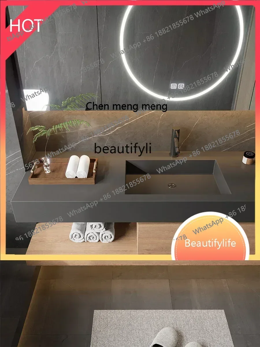 

A New Stone Plate Whole Washbin Smart Bathroom Cabinet Bathroom Hand Washing Washbasin CabinetSS 8617