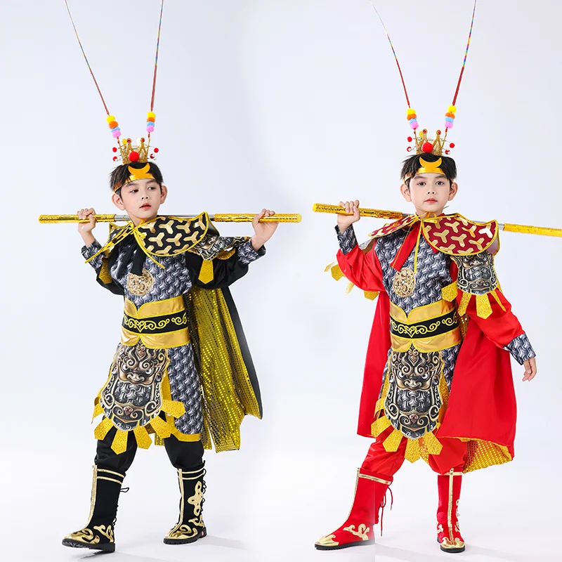 Handsome Monkey-King Suits Sun Wukong Costumes For Children Birthday Gifts The Journey To The West (Not Include Weapon)