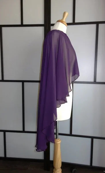 plus size Bridal Cape Shrug party Chiffon wrap purple wedding cloak Shawl bridal bolero chaquetas encaje bolero jacket