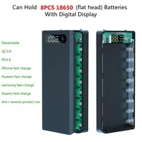 8PCS 18650 Power Bank Case PD3.0 QC3.0 DIY Box for Huawei Samsung Iphone Quick Charging Detachable Battery Storage Boxes