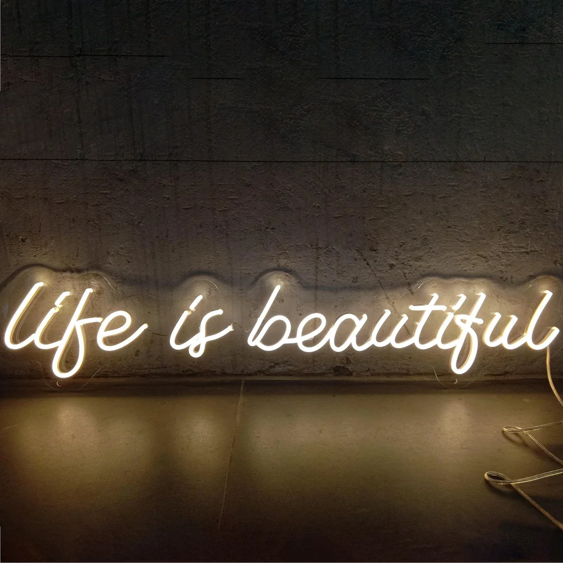 Life Is Beautiful Neon Sign Cozy Home Ambiance Home Bedroom Club Bar Decor