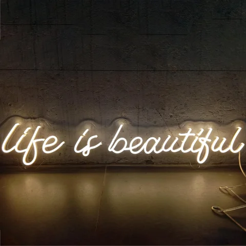 Life Is Beautify 네온 사인 아늑한 홈 분위기, 홈 침실 클럽 바 장식