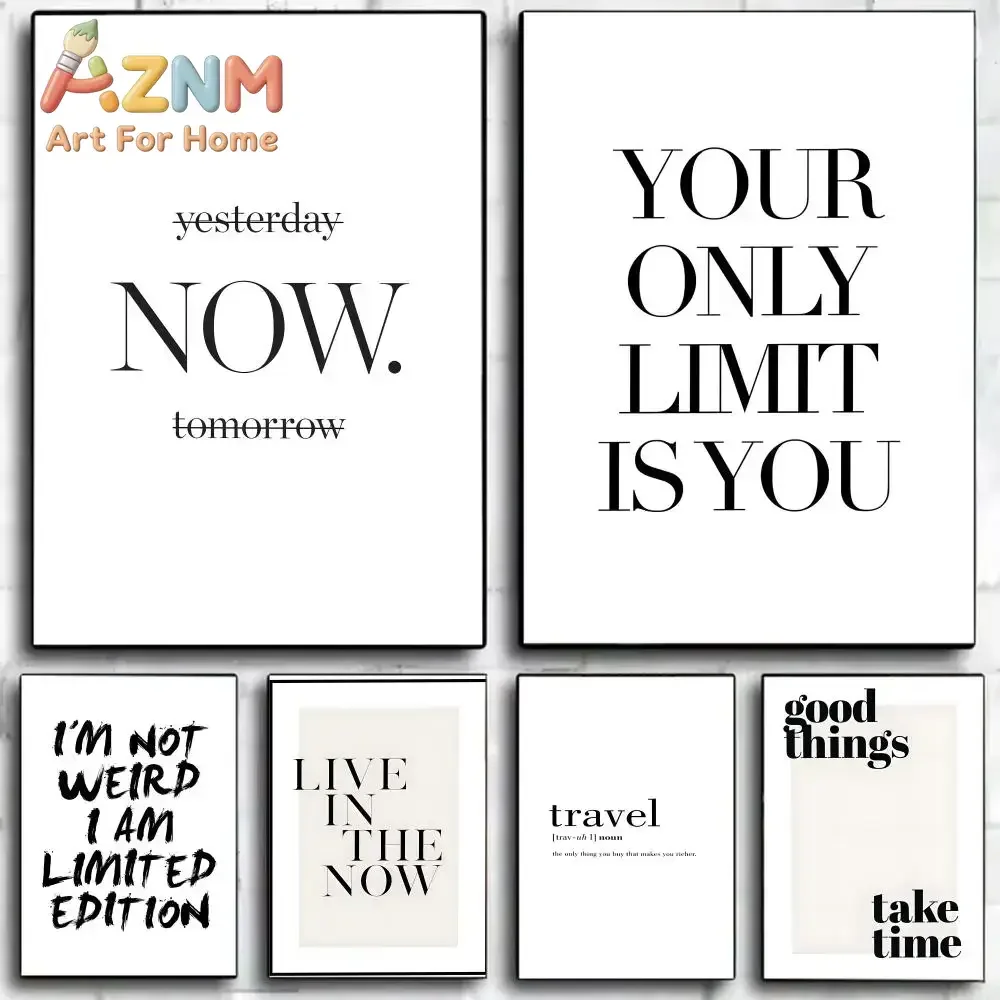 Minimalist Text Inspirational Poster Wall Art Print Poster Decorative Mural Home Decor Gift Unframed