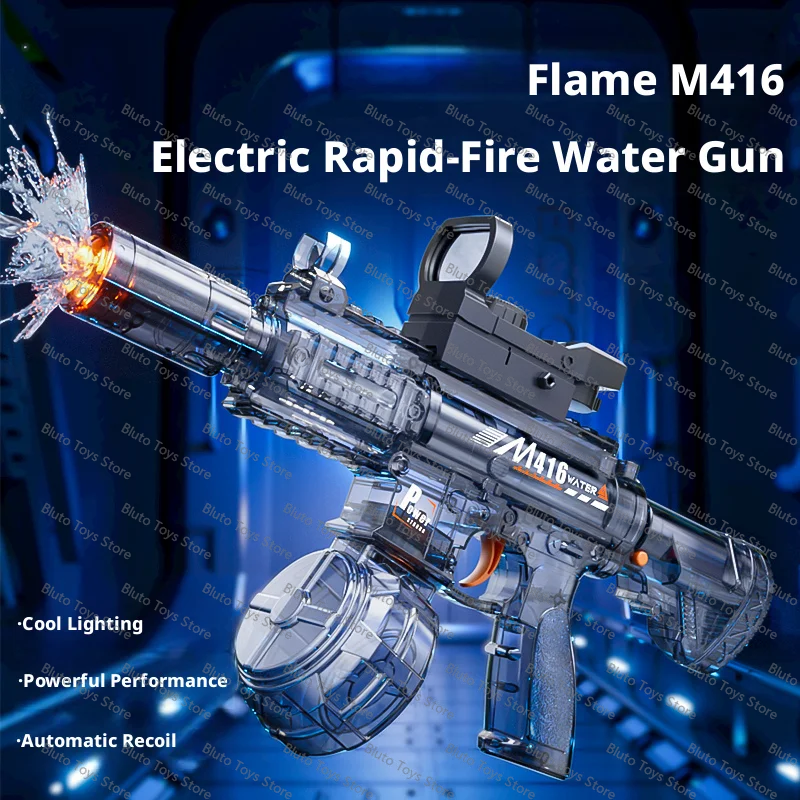 Advanced Electric Blaster with LED Light Dual Mode Automatic Soaker Summer Beach Party Outdoor Interaction Toy Gift