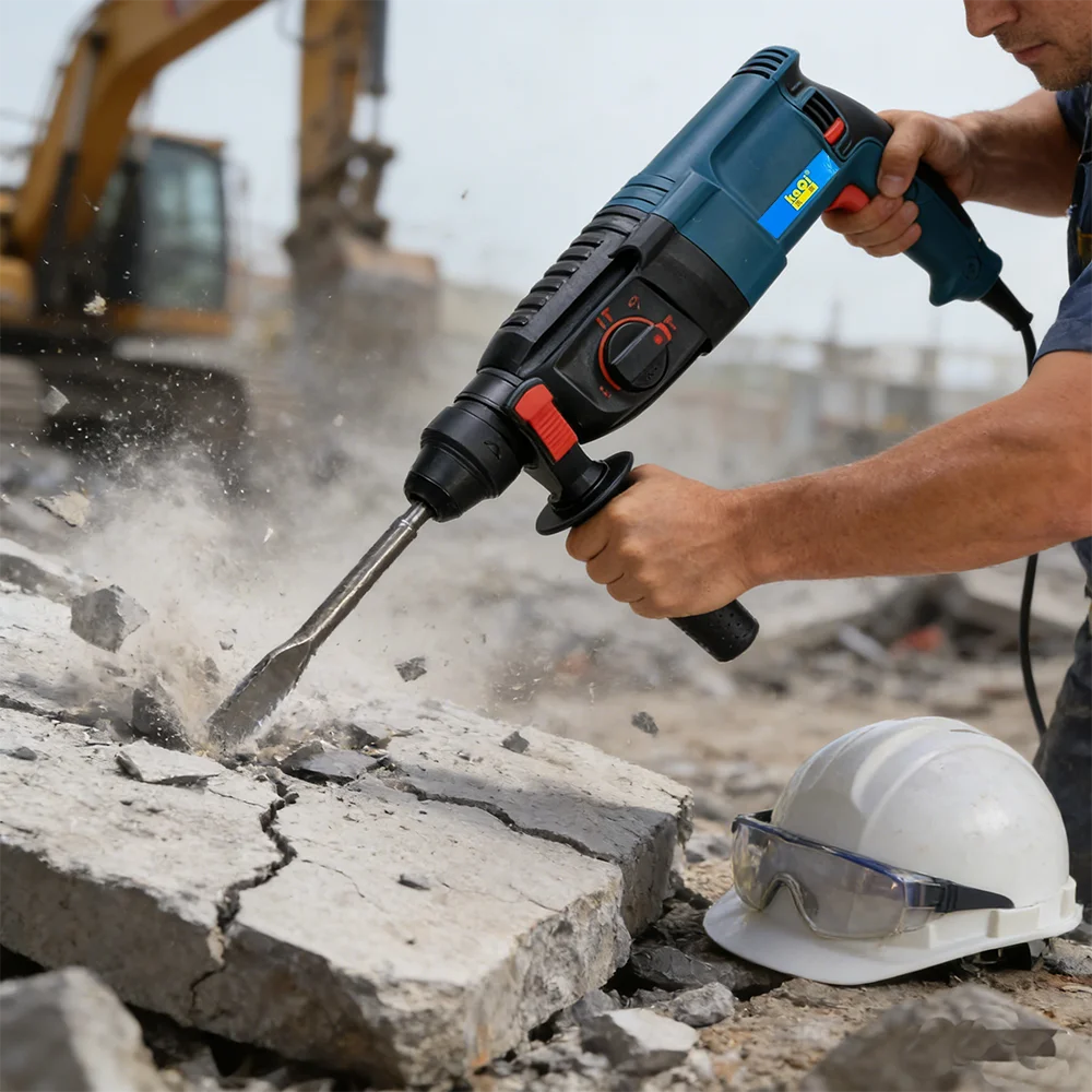 Hammer Drill  Industrial Quality 26mm Rotary Hammer 3-Function Concrete Drilling Machine Impact Drill Demolition Hammer
