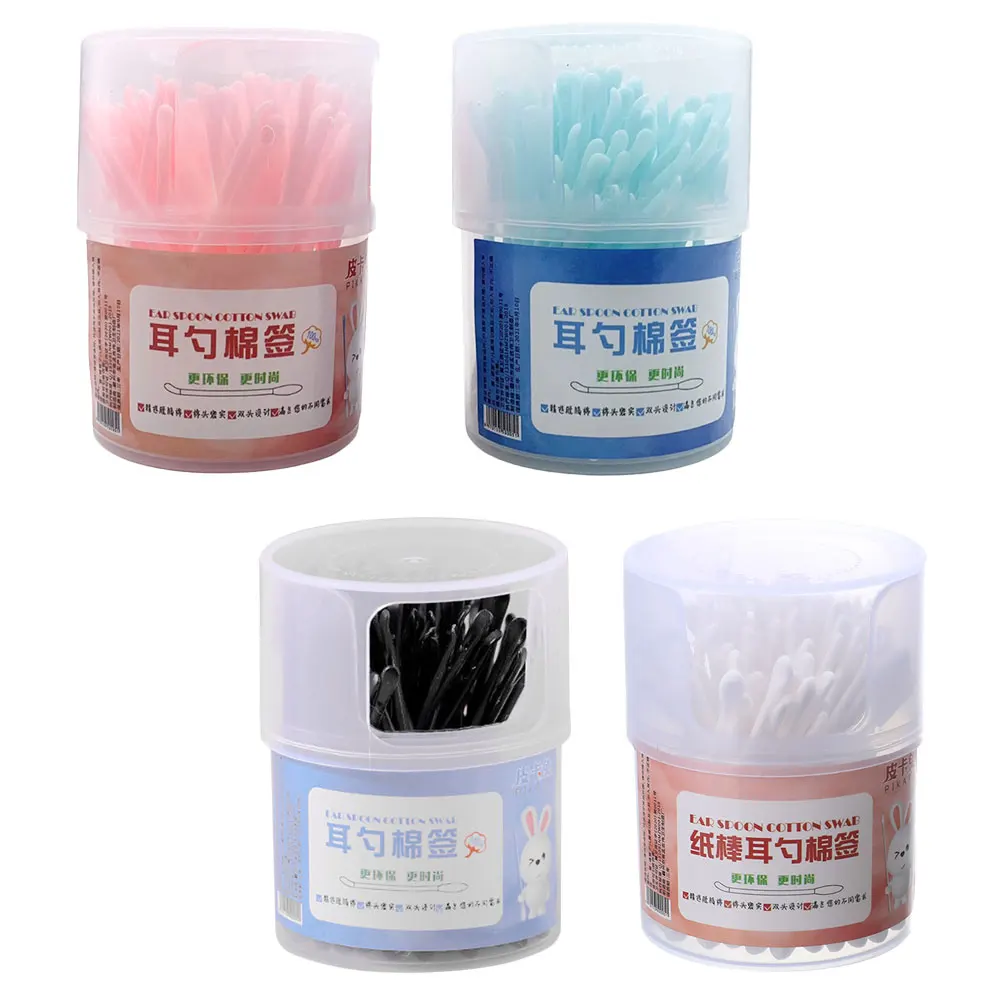 

4 Boxes Disposable Cotton Swabs Double Headed Buds Ear Cleaning Tools Makeup Removal Wide Application Hygiene Safe Eco Friendly