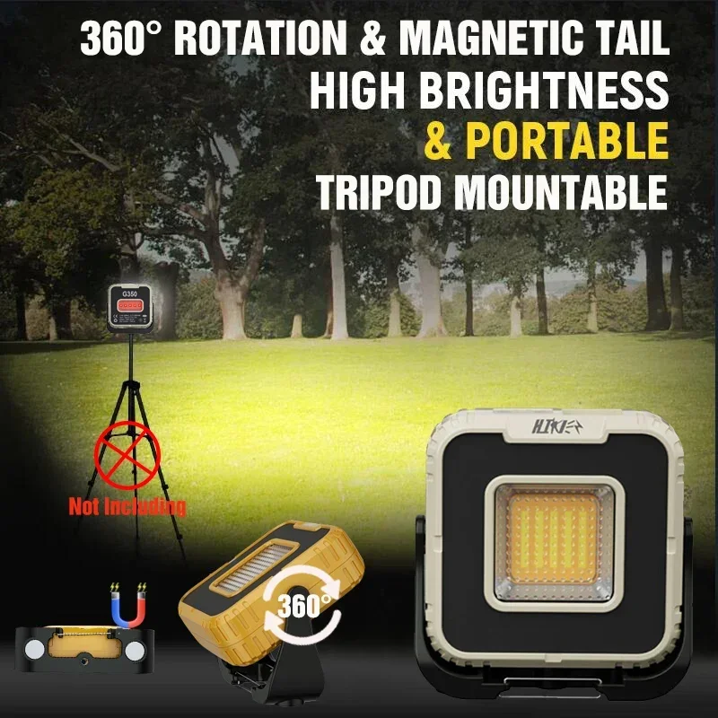 Powerful LED Work Light 10000LM Rechargeable Magnetic Work Light Power Bank Outdoor Waterproof Mulitifunctional Camping Light