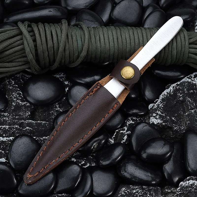 Stainless steel tea knife tea set Pu'er special Kung Fu tea brewing tool tea needle tea ceremony accessories with leather case