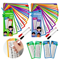 Digital Learning Flash Cards, Addition, Subtraction, Multiplication, Division, Fraction, Math Formula Memory, 15 Cards, Two Erasable Pen Learning Toys