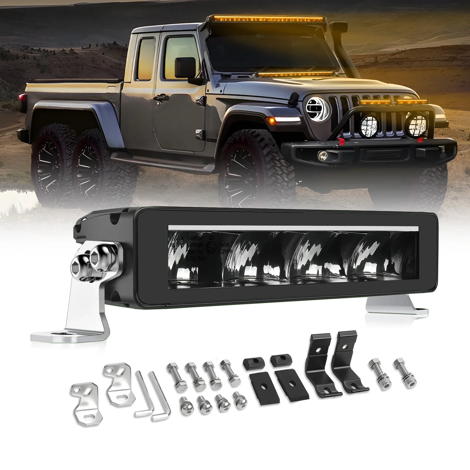 

HAOLIDE 10-дюймовая светодиодная панель 12 В 24 В 3500 К 6500 К Янтарный DRL Внедорожный фонарь дальнего света Светодиодный рабочий фонарь для автомобиля SUV UTV ATV IP68 12 В 24 В