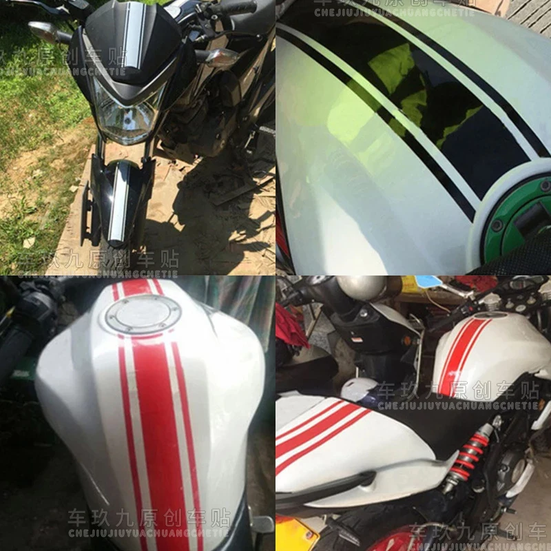 1 pçs 50cm adesivos da motocicleta carro motocicleta diy tampa do tanque de combustível adesivo reflexivo à prova dwaterproof água para corrida acessórios da motocicleta