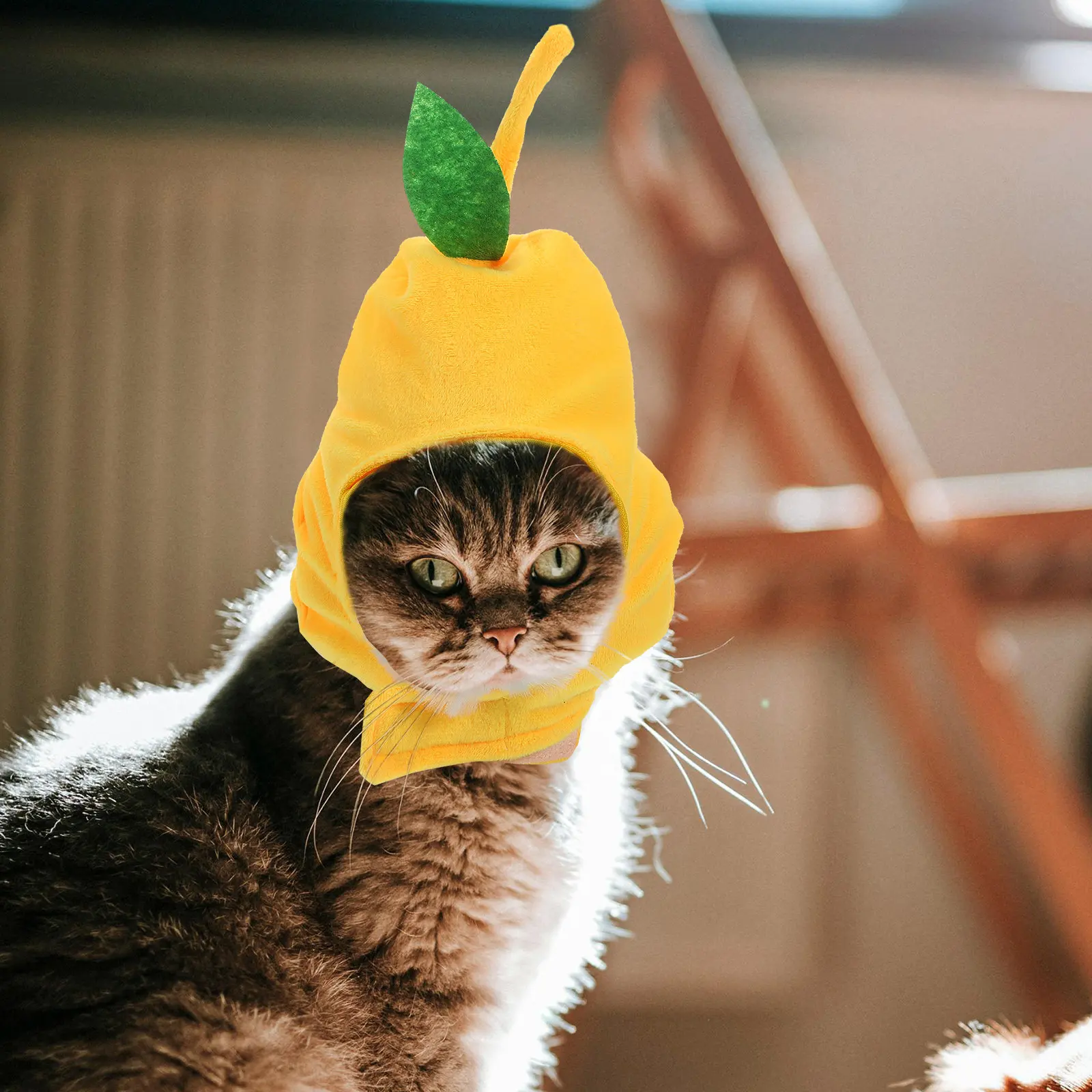 Pear Form Cat Headgear Soft Material Adjustable Small Size Kitten Hat for Dress Up Parties Holidays Pet Costume Cute Cat Head