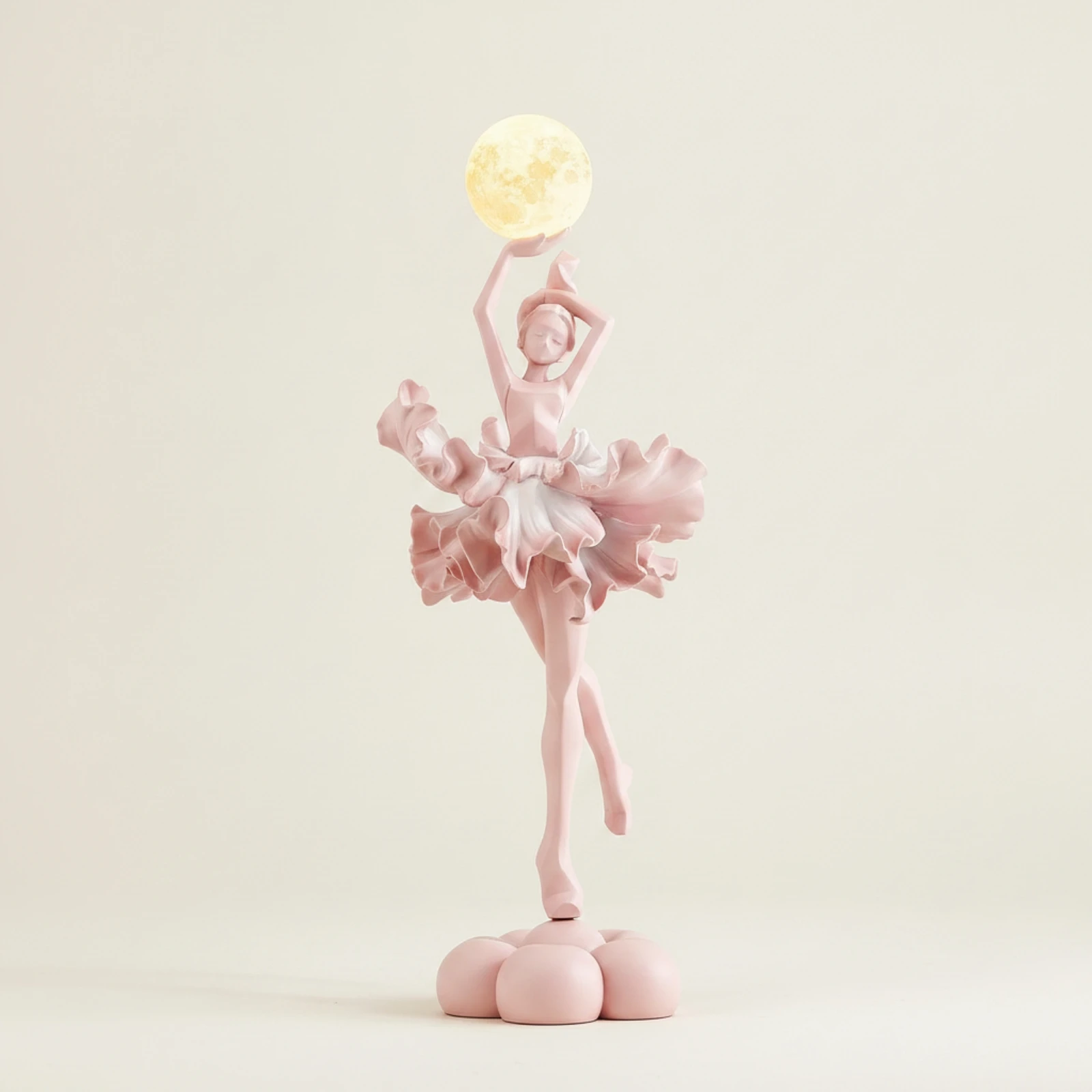 Ballerina Figurine with Glowing Sphere Elegant Ballerina Statue with Light Ballet Girl Figurine Tall Dancer Sculpture with Base view 2