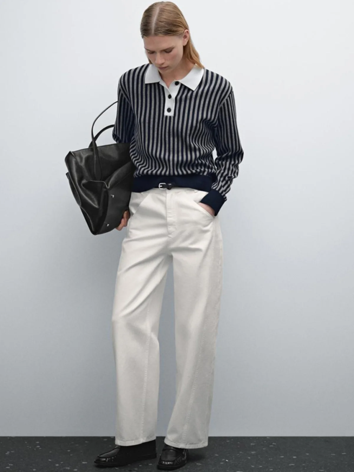 lectual Commuter Sle Women's  Ne Striped Knitwear Cotton Long Sve Crew Ne Pullover Spring Faion 2025