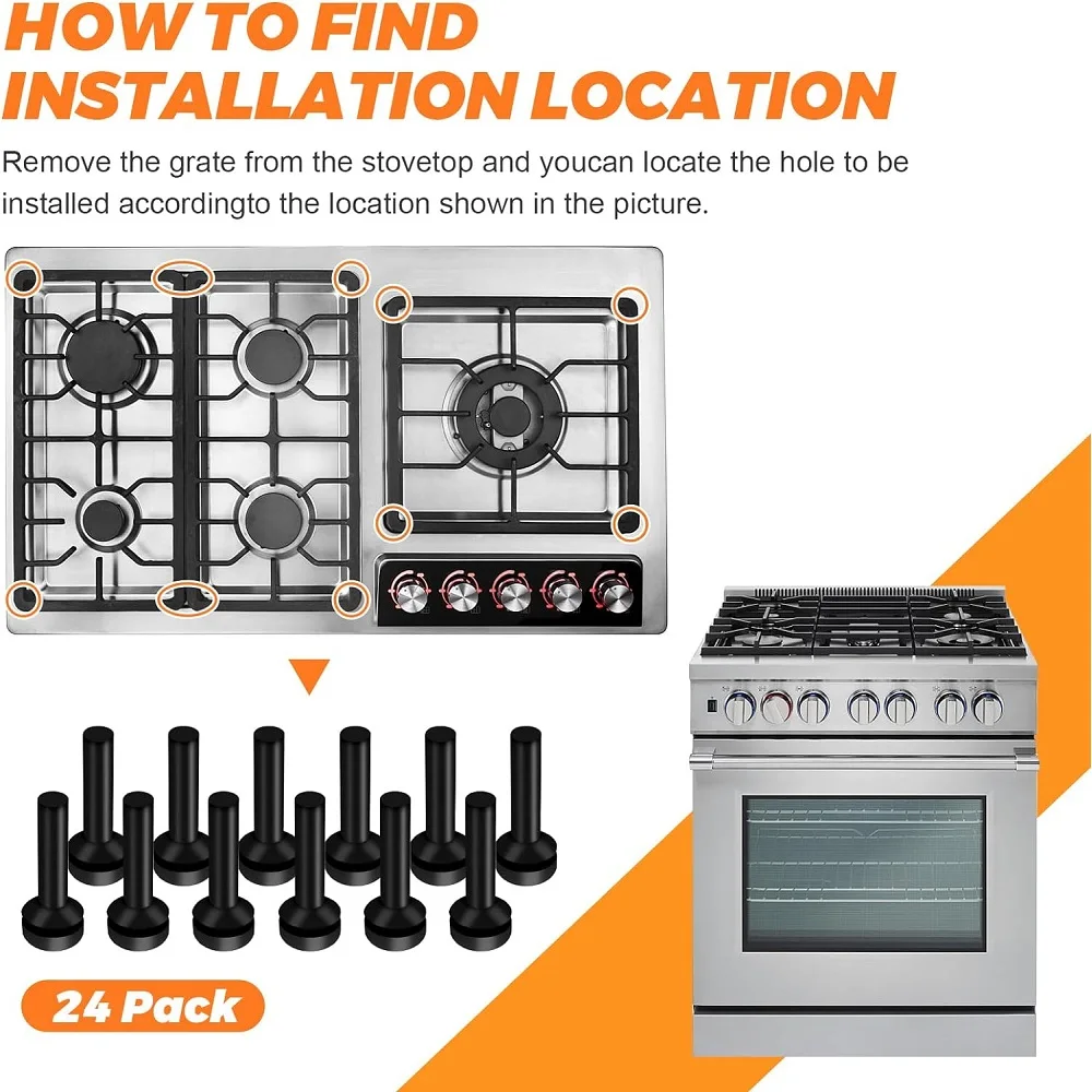 24 حزمة WB02X24790 صر قواعد مطاطية لموقد غاز GE أعلى المدى صر منصات القدم 4455270 ، AP 5989801 ،PS 11729077 ، EAP 11729077
