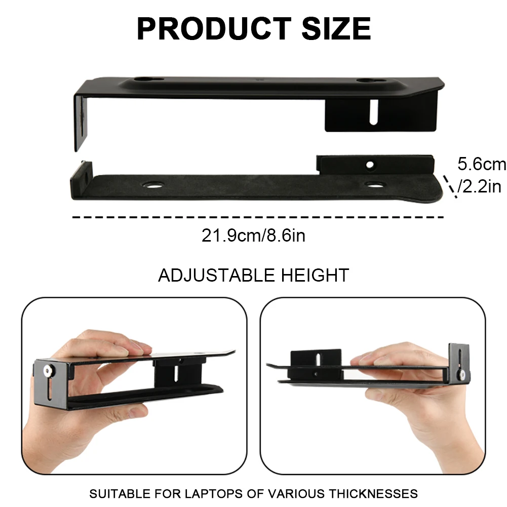 Soporte para computadora portátil de montaje en pared ajustable con tornillo soporte de montaje para computadora portátil/tableta estante de almacenamiento para computadora para Macbook