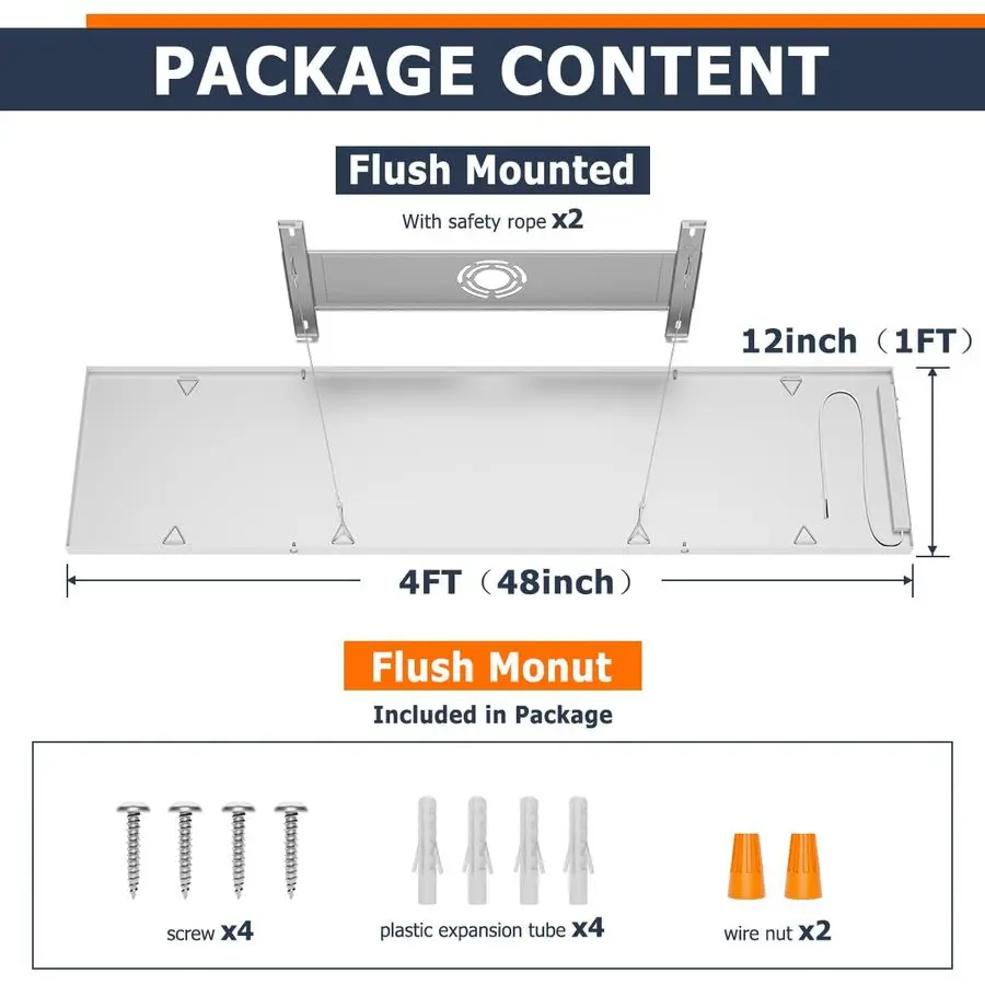 مصباح سقف LED ذو لوحة مسطحة، 5CCT 3000K 3800K 4500K 5200K 6000K قابل للتعتيم، 24W 30W 40W 4980LM EdgeLit، فلوش #6