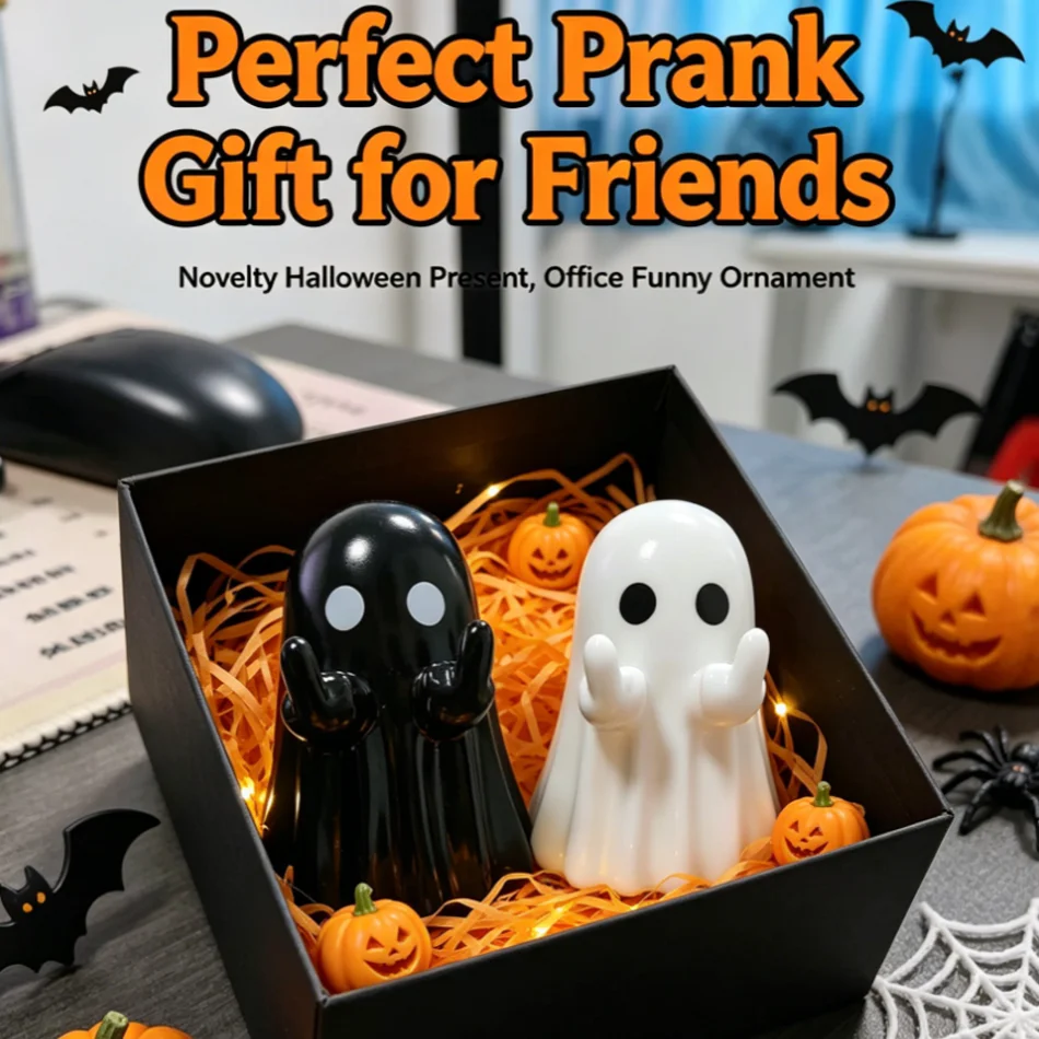 

Middle Finger Ghost Statue Coffee Table Finger Ghost Statue Small Halloween Decor Cute Ghost Adorable Horror Horror Figure Decor