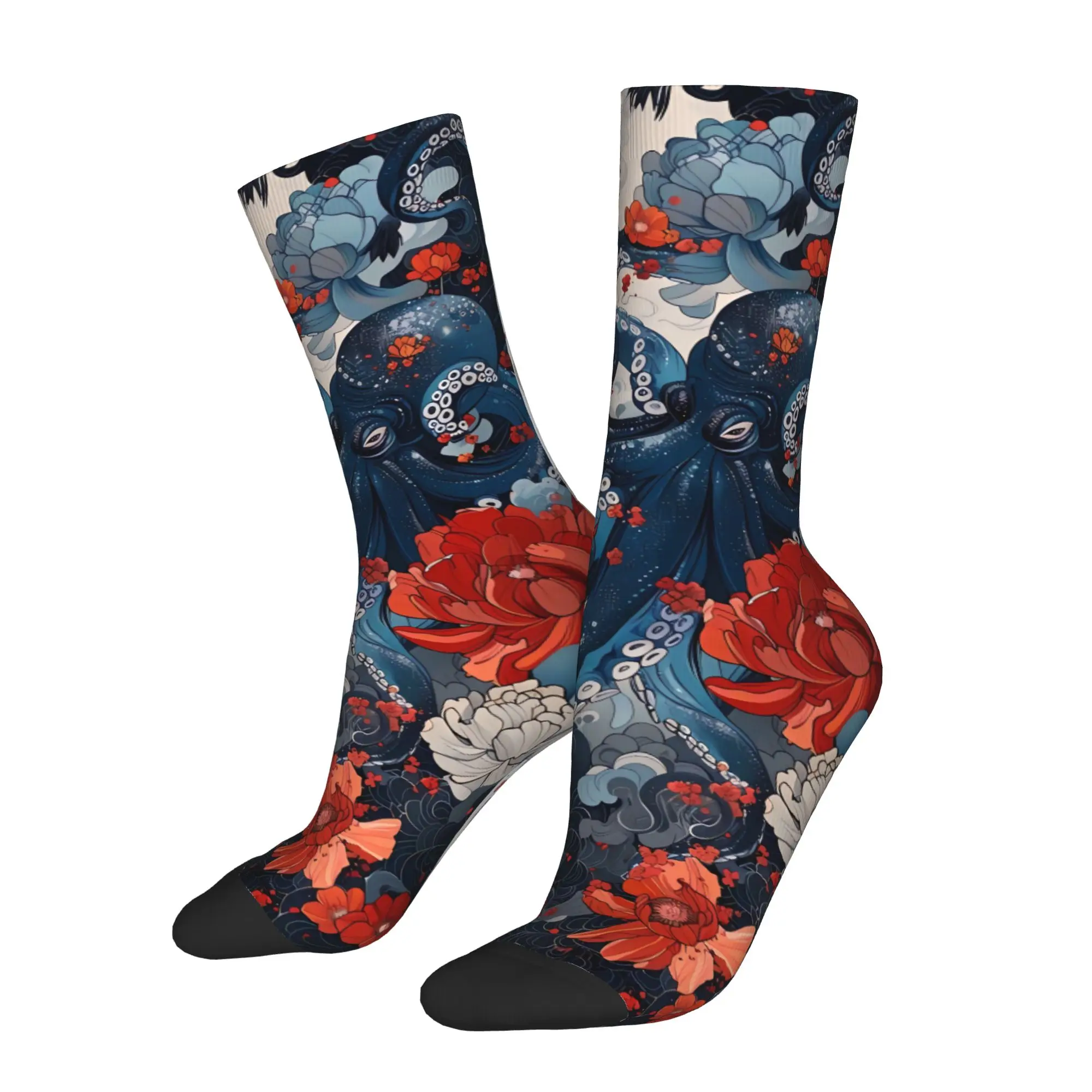 

Octopus Flower Sock Printed Man Polyester Fashion Popular
